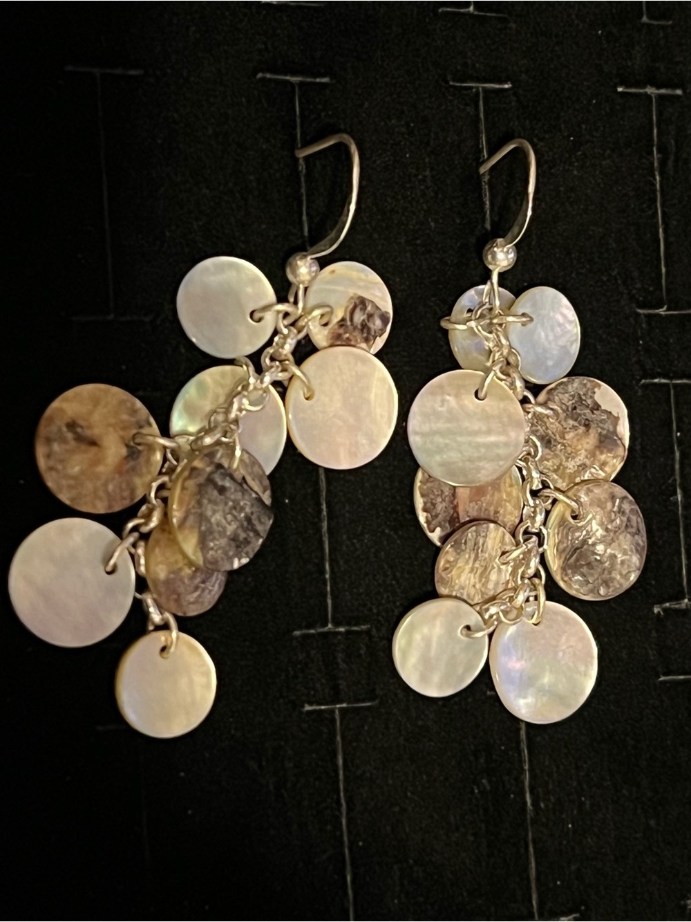 Silver Boho Shell Dangle earrings
